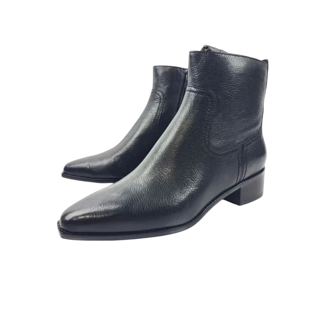 Cole Haan Grand Ambition Black Leather Ankle Boots Pointed‎ Toe Size 6.5B